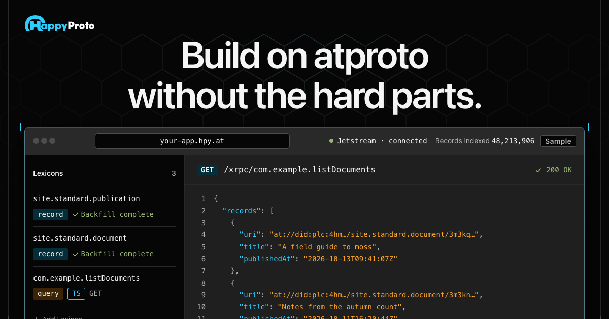 https://happyproto.at/?utm_source=bluesky&utm_medium=social&utm_campaign=beta&utm_content=hello social preview image